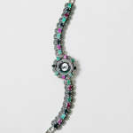 Antique Gemstone Bracelet Watch ladies' bracelet watch marquise-cut multi-colored gemstones.